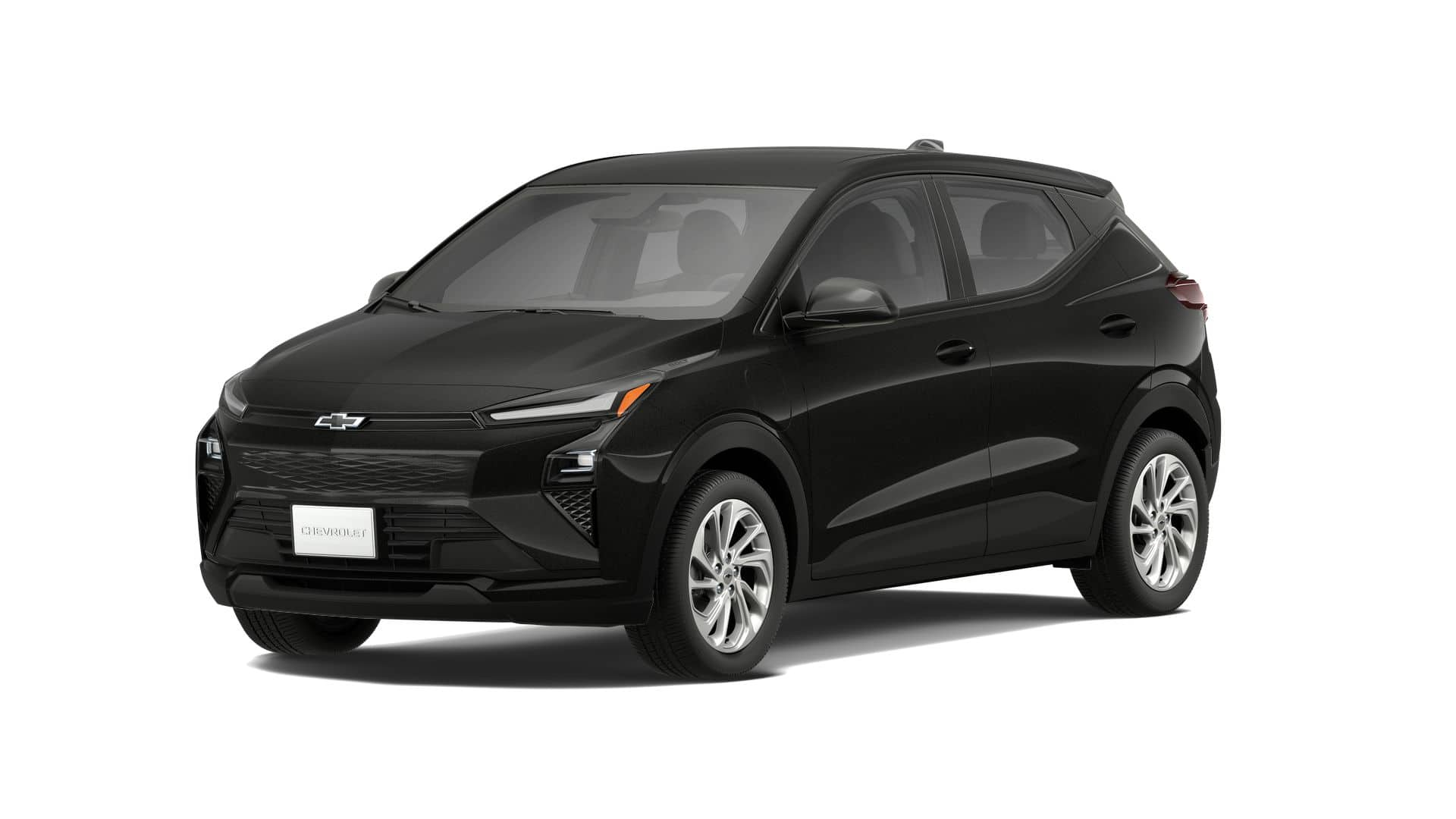 2027 Chevrolet Bolt LT in Mosaic Black Metallic — front three-quarter view