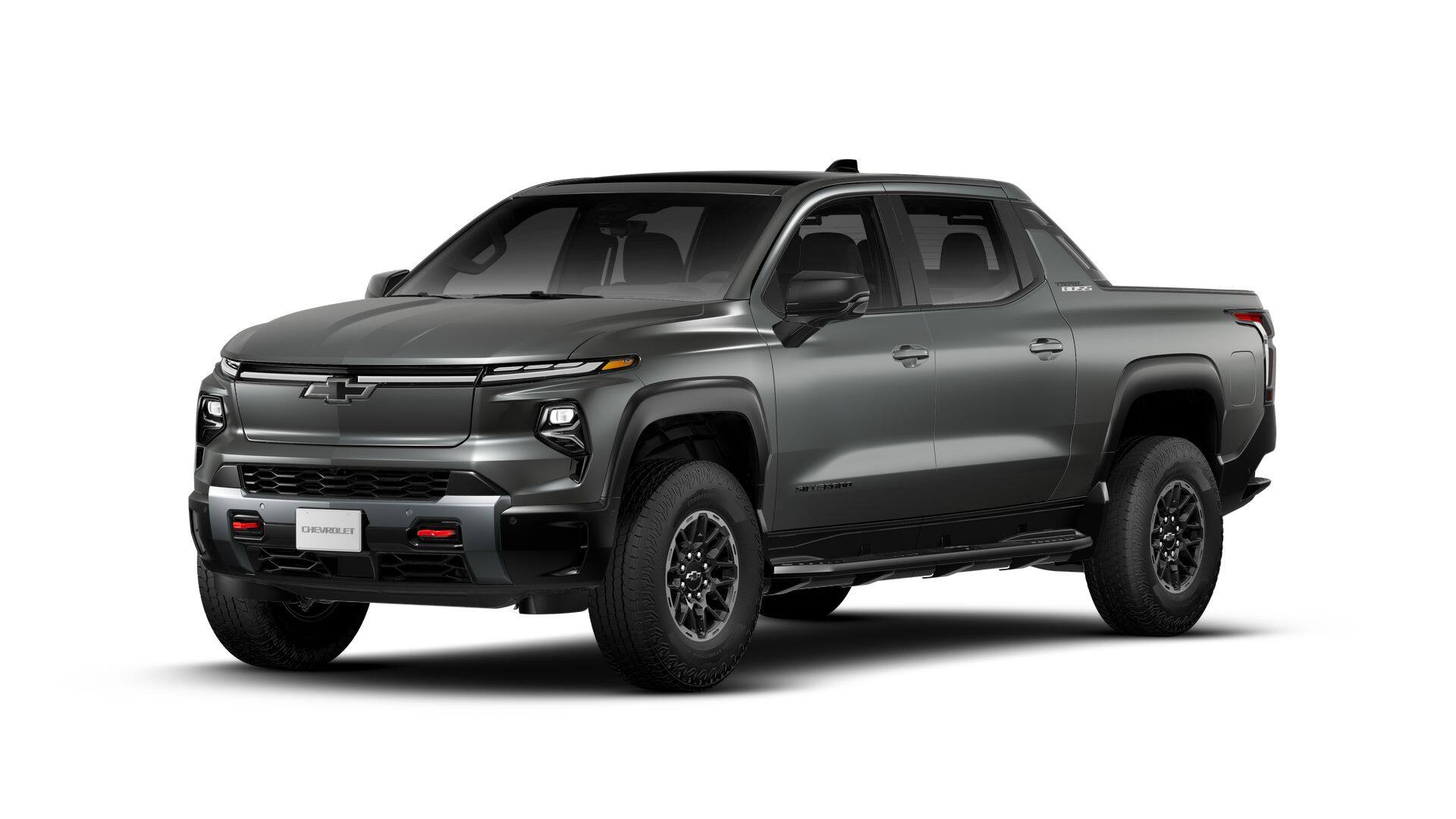 2026 Chevrolet Silverado EV Trail Boss - Max Range in Magnus Gray Matte Metallic — front three-quarter view