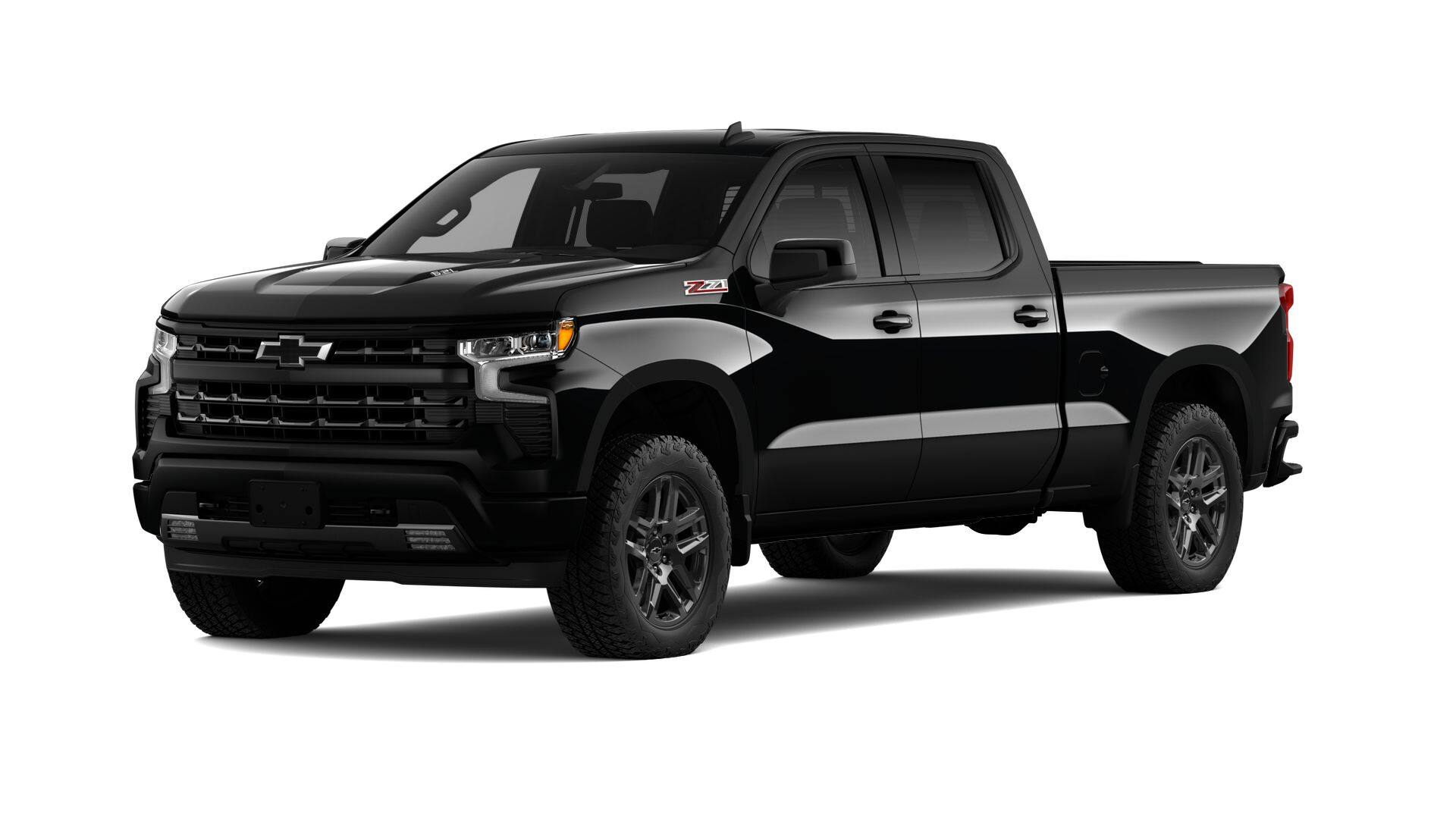 2026 Chevrolet Silverado 1500 RST in Black — front three-quarter view