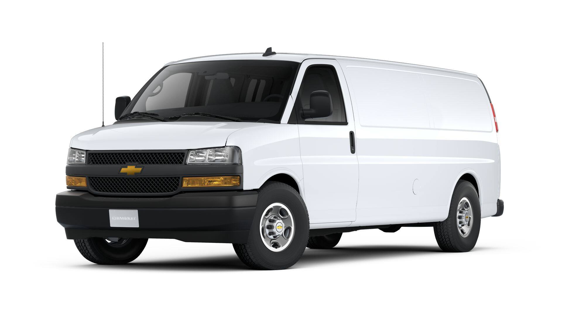 2025 Chevrolet Express Cargo WT in Summit White — front three-quarter view